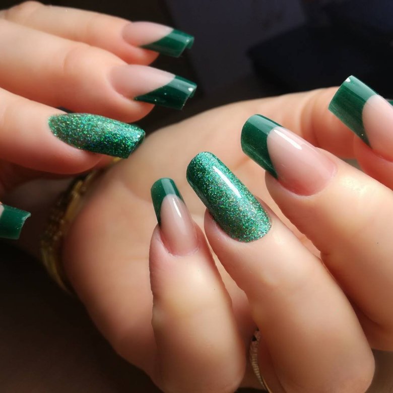 Green French Tip Nails in 2024: The Best 103 Ideas of Green and Light-Green Nails